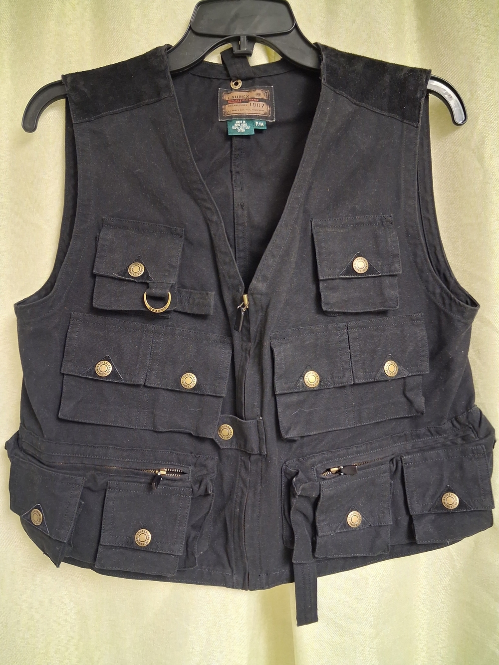 Lauren Ralph Lauren Black Multi-Pocket Field Vest